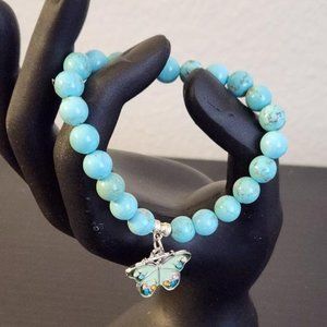 Turquoise Magnesite Gemstone Stretchy Bracelet